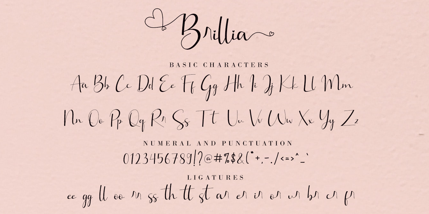 Brillia Calligraphy Regular Font preview